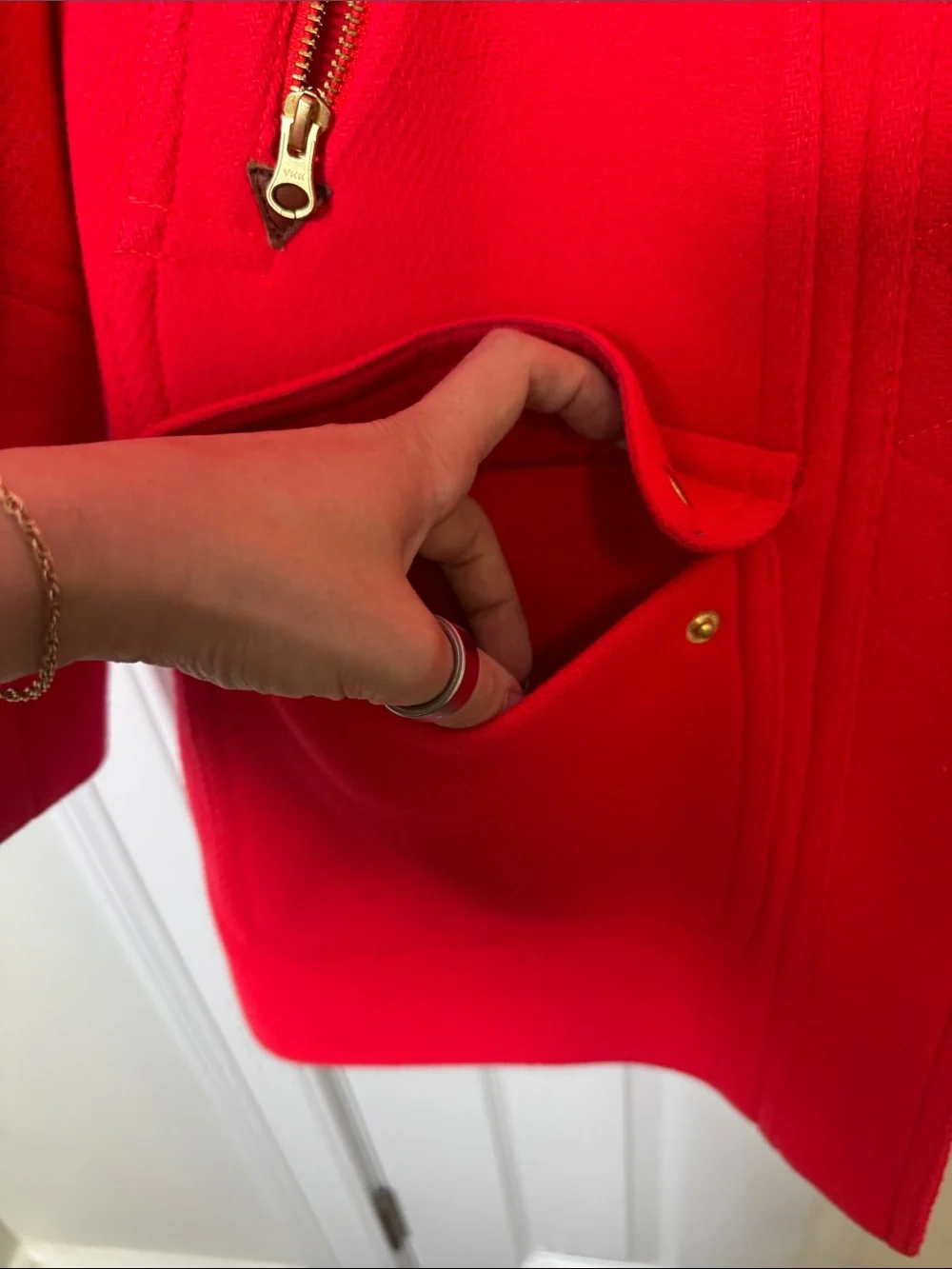 J.Crew Stadium Cloth Nello Gori Red Wool Hooded Coat Size 2 Italian Wool